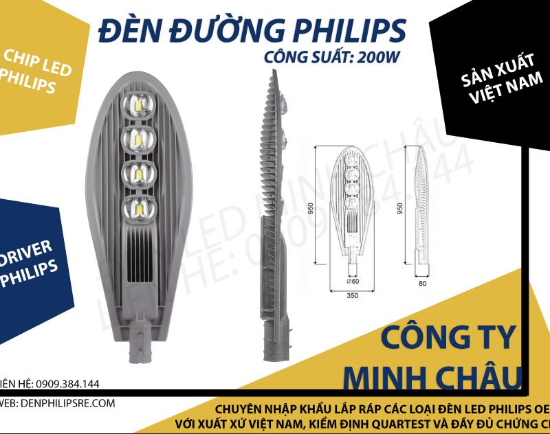 Đèn đường Philips chiếc lá 200W
